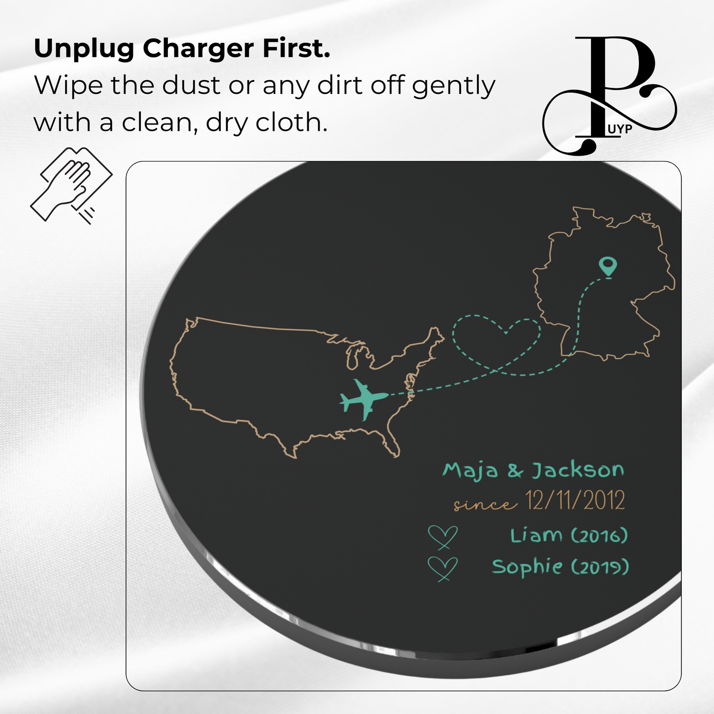 "Our Love Story" Custom Wireless Charger