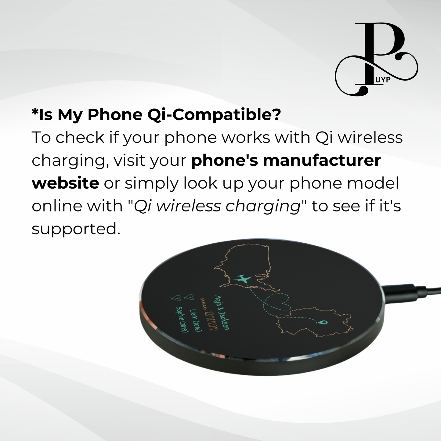 "Our Love Story" Custom Wireless Charger