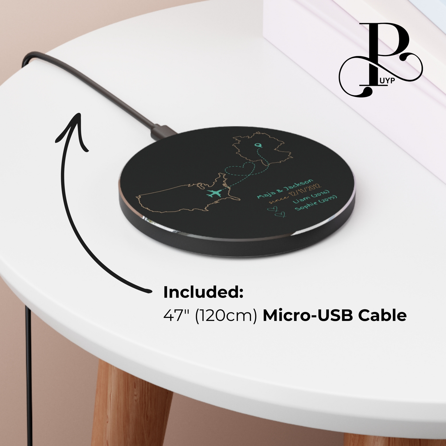 "Our Love Story" Custom Wireless Charger