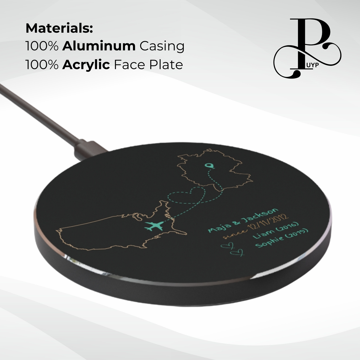 "Our Love Story" Custom Wireless Charger