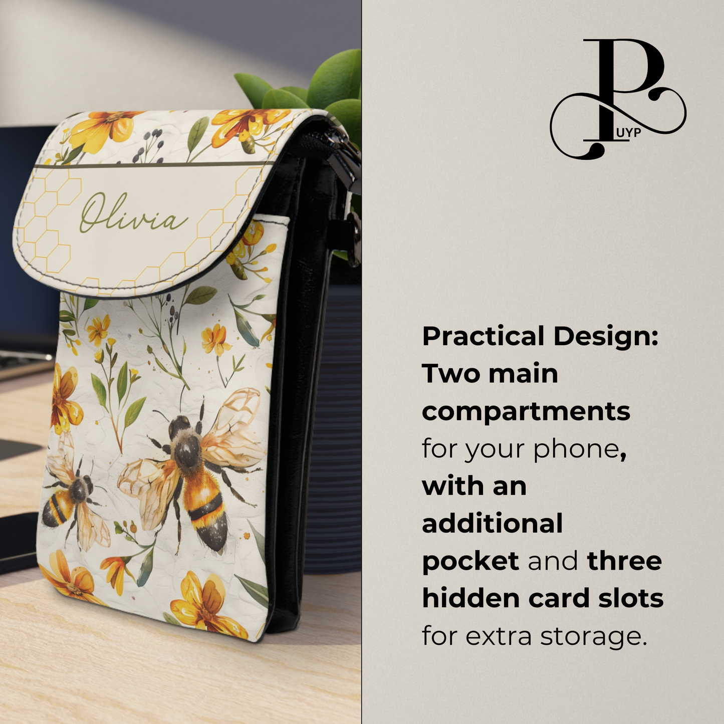 "Bees in Bloom" Custom Cell Phone Wallet