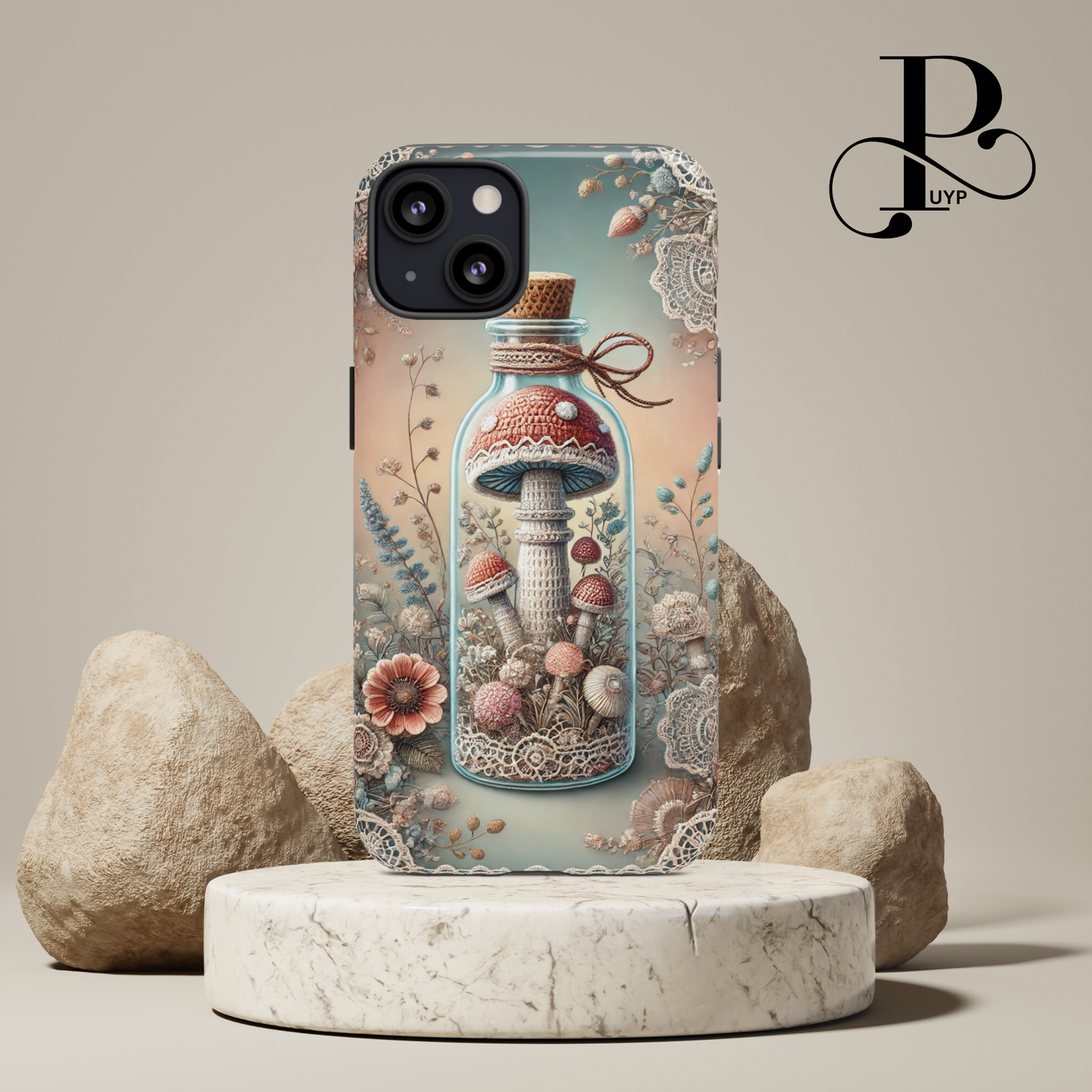 "Mushrooms in a Bottle" Phone Case