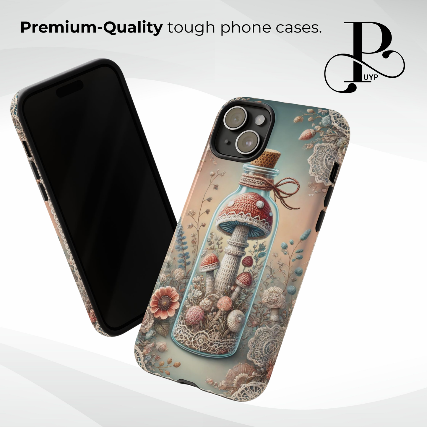 "Mushrooms in a Bottle" Phone Case
