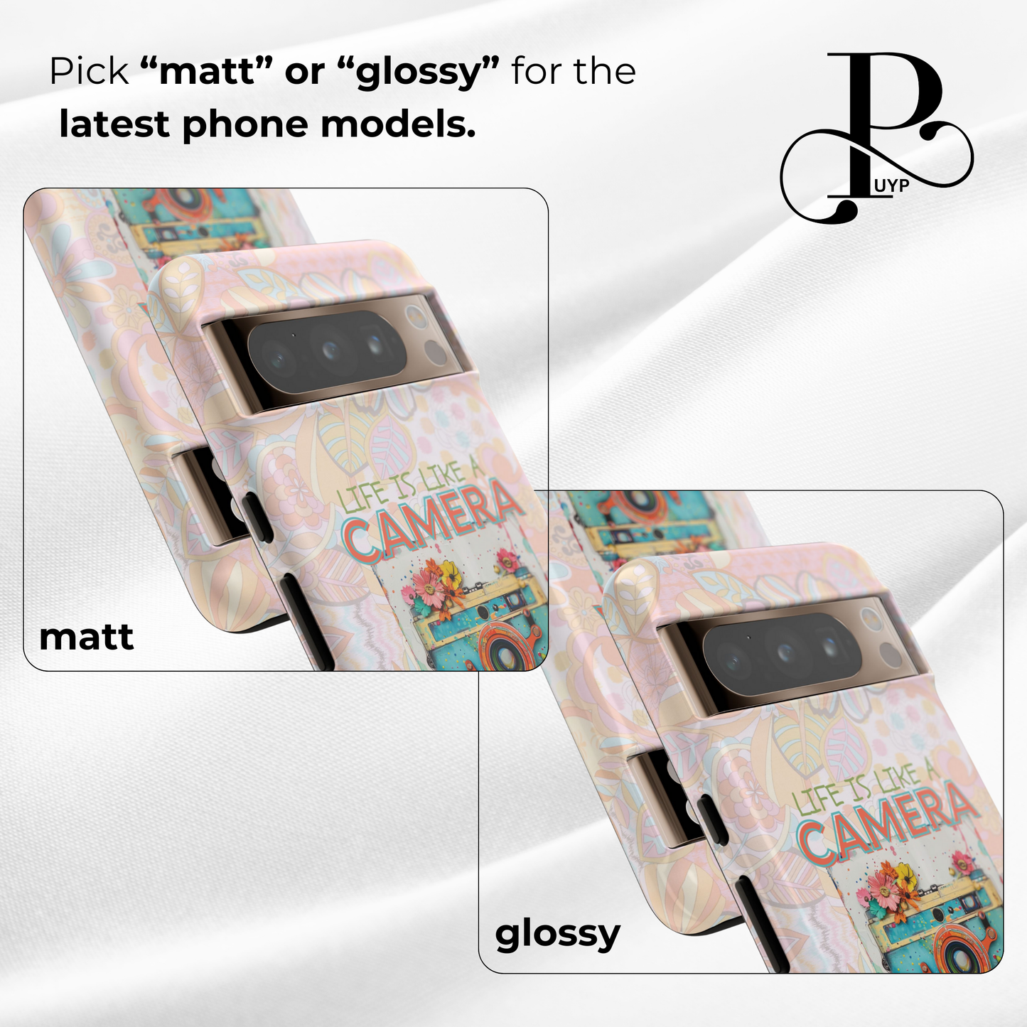 "Retro Camera" Phone Case with Motivational Quote
