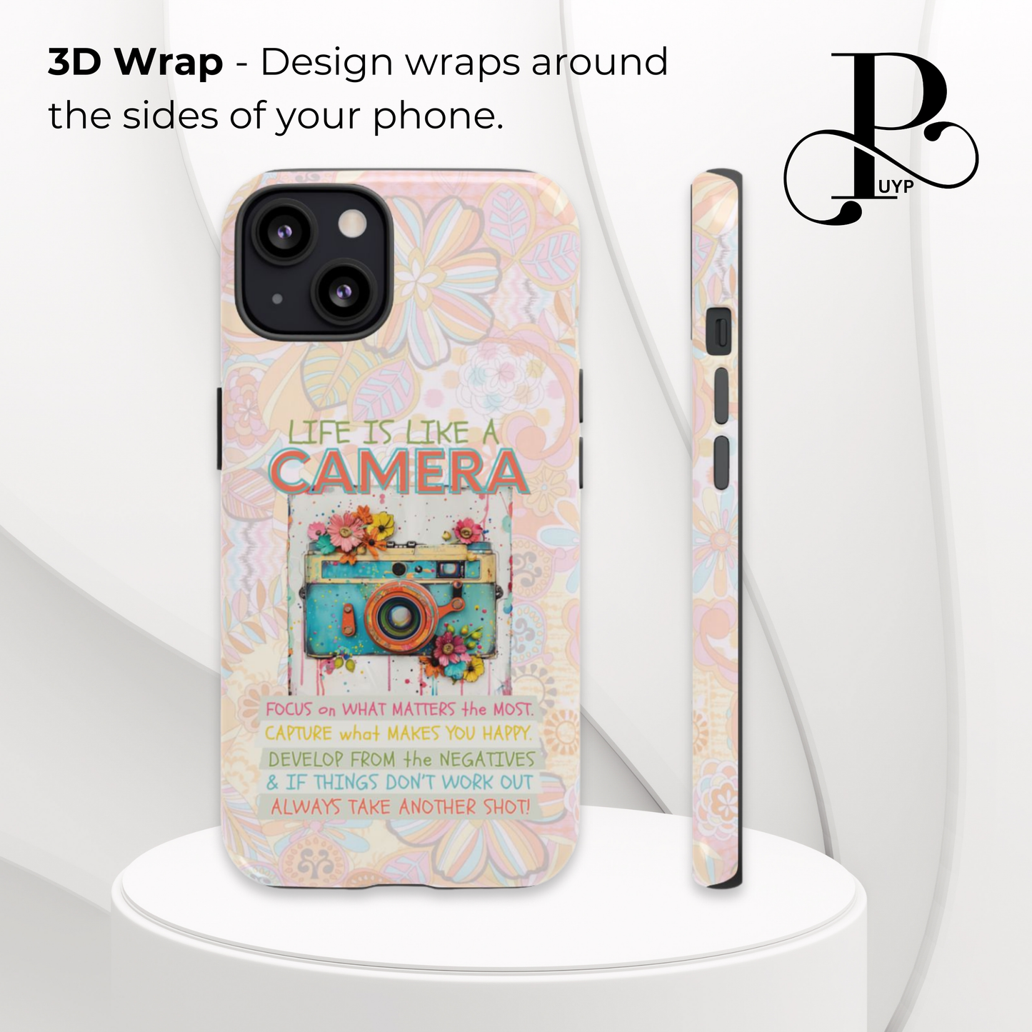 "Retro Camera" Phone Case with Motivational Quote