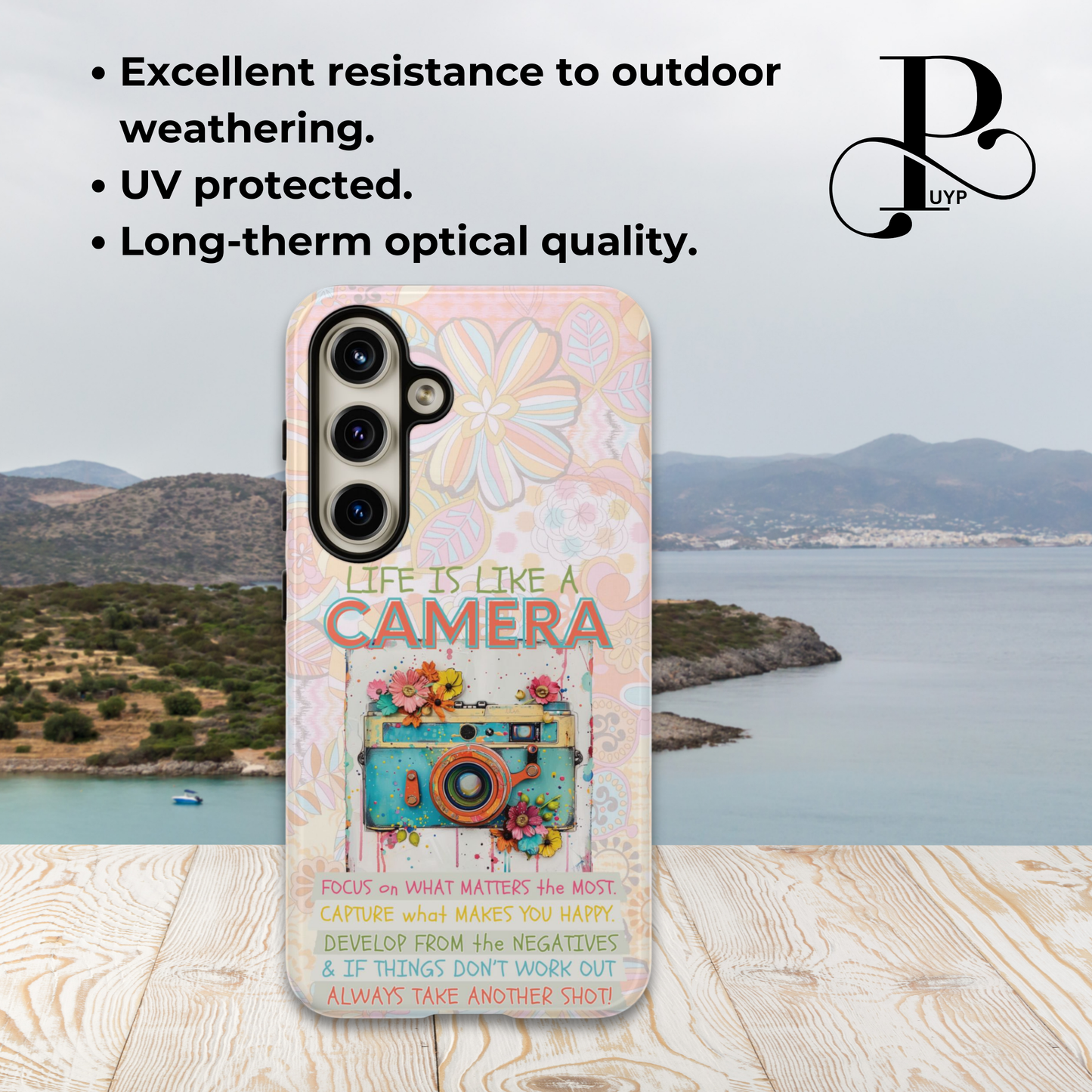 "Retro Camera" Phone Case with Motivational Quote