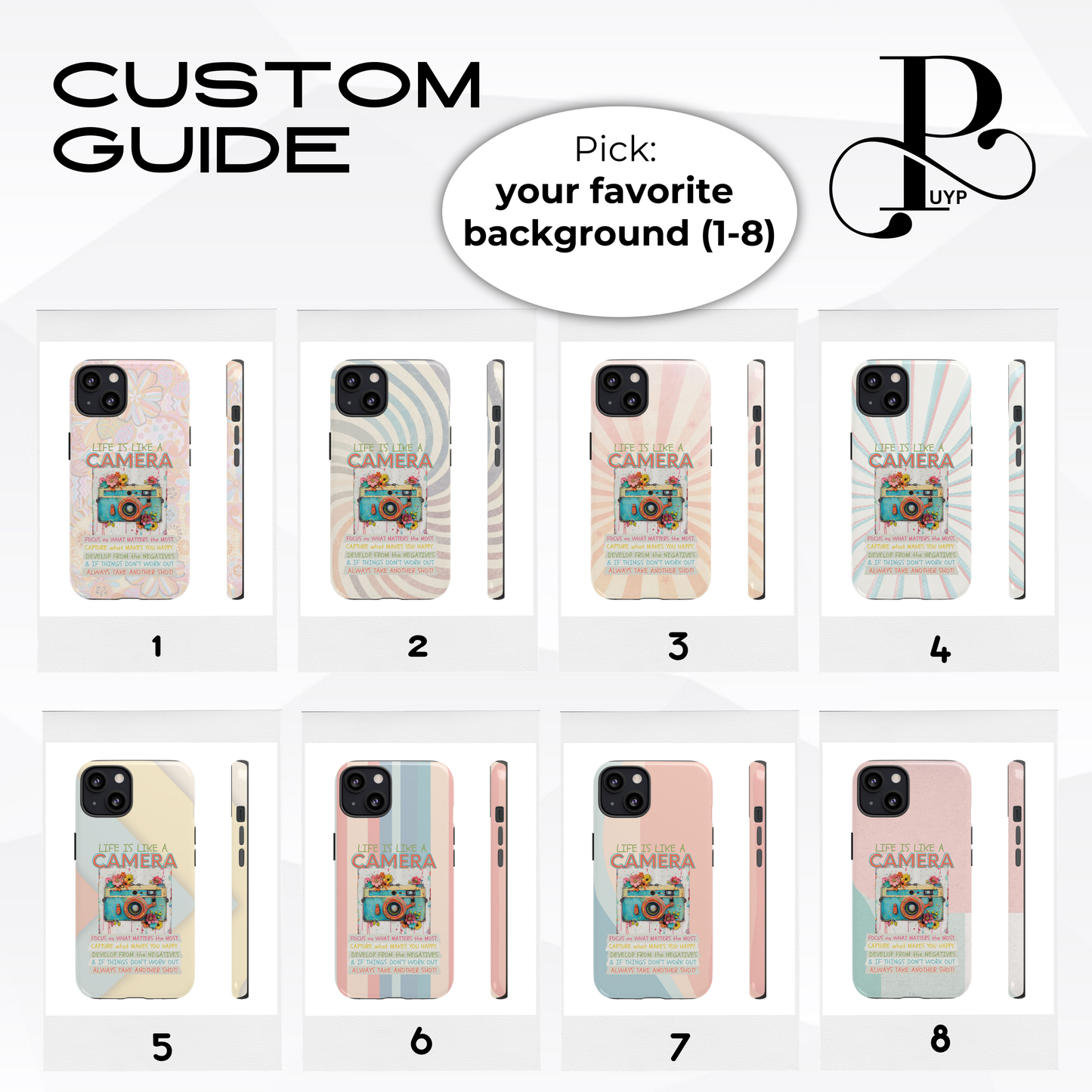 "Retro Camera" Phone Case with Motivational Quote