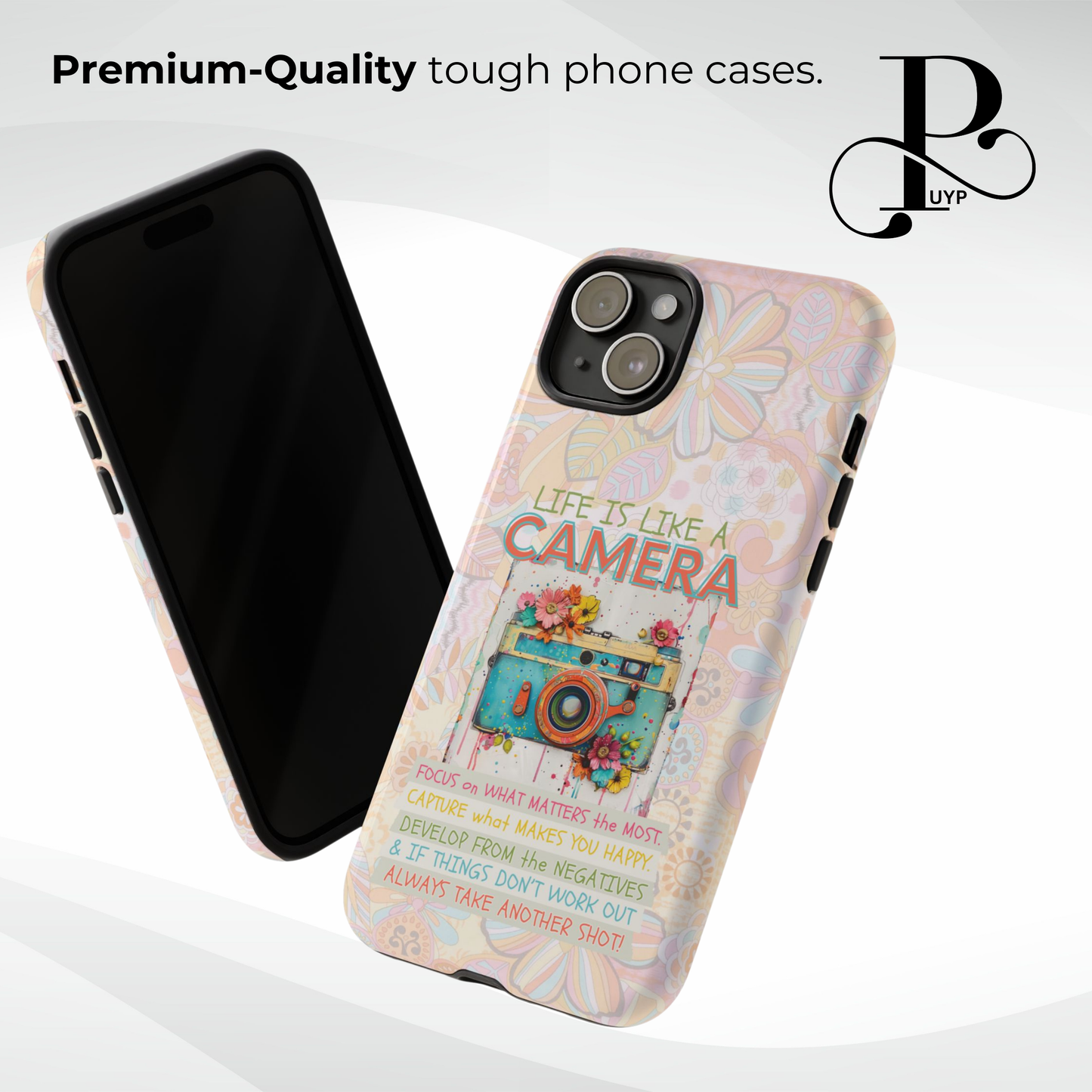 "Retro Camera" Phone Case with Motivational Quote