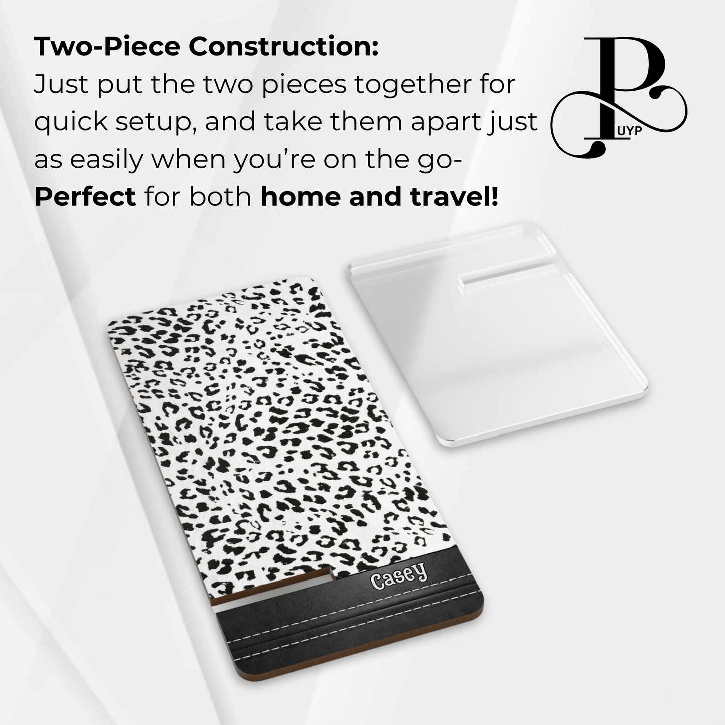 "Black and White Cheetah Print" Custom Mobile Display Stand
