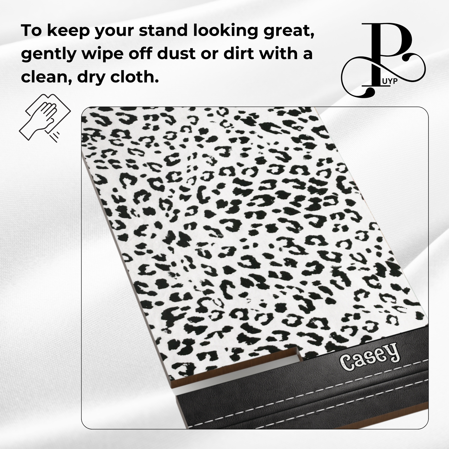 "Black and White Cheetah Print" Custom Mobile Display Stand