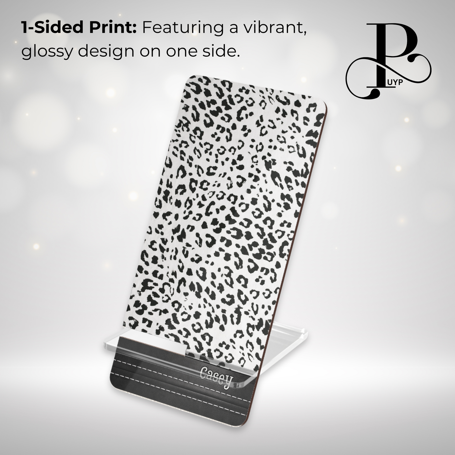 "Black and White Cheetah Print" Custom Mobile Display Stand