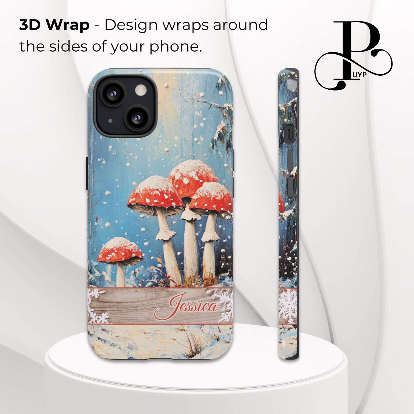 "Winter Wonderland" Custom Mushroom Phone Case