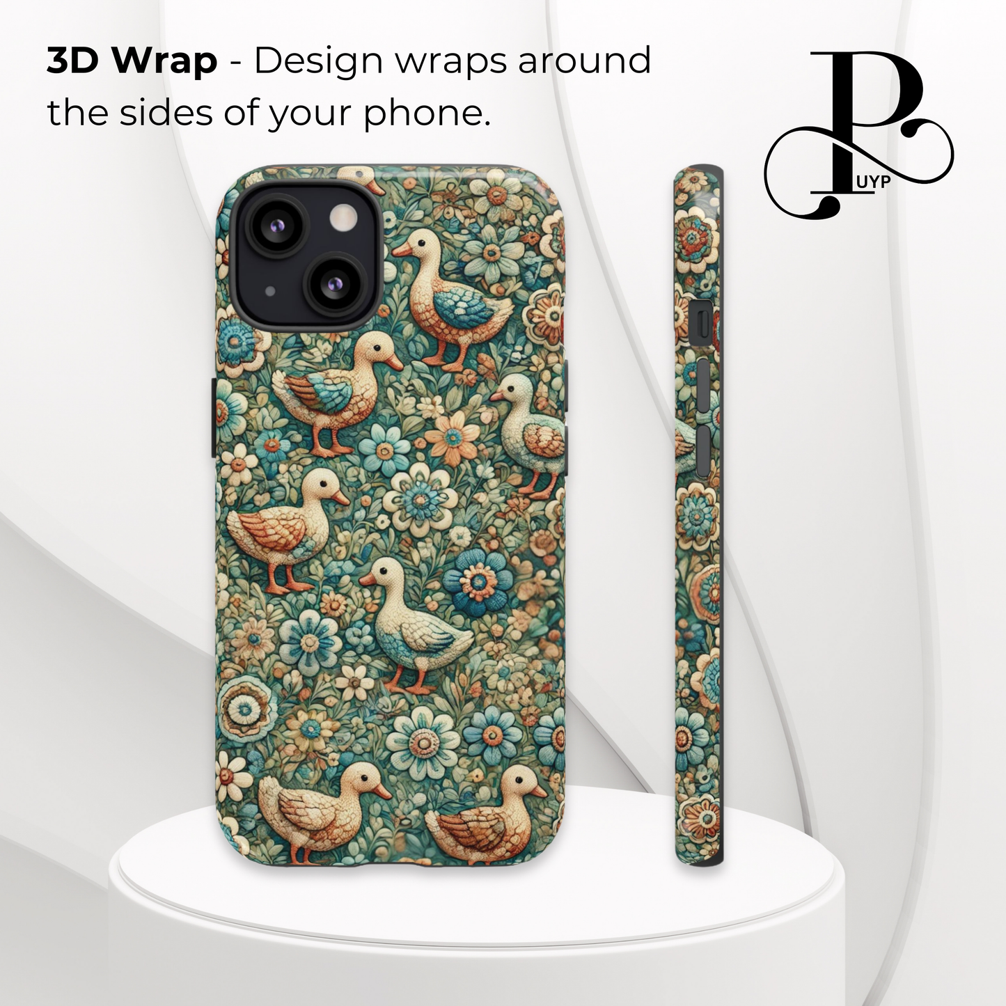 "Ducks in Bloom" Embroidered Phone Case