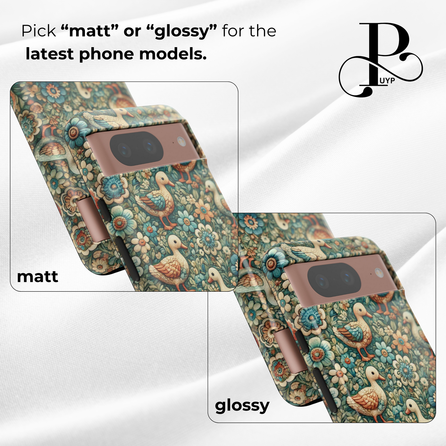 "Ducks in Bloom" Embroidered Phone Case