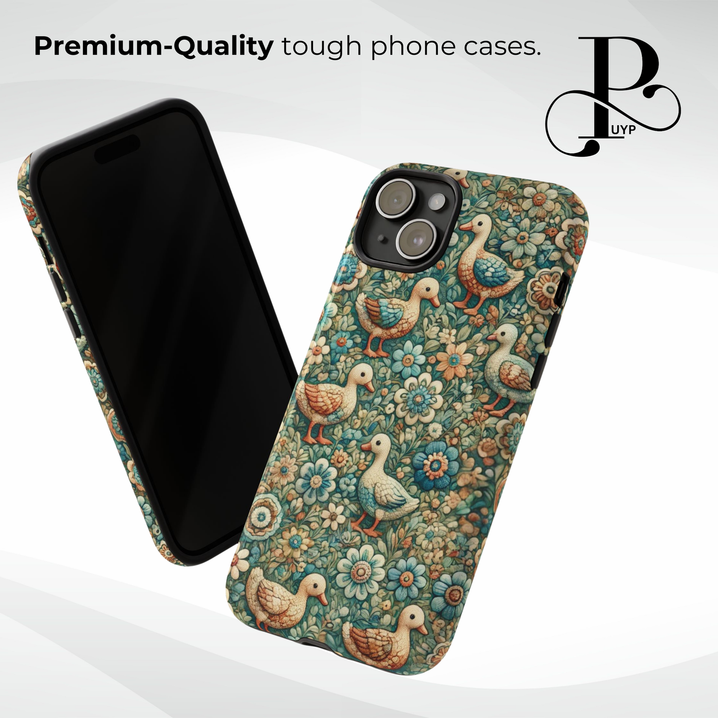 "Ducks in Bloom" Embroidered Phone Case