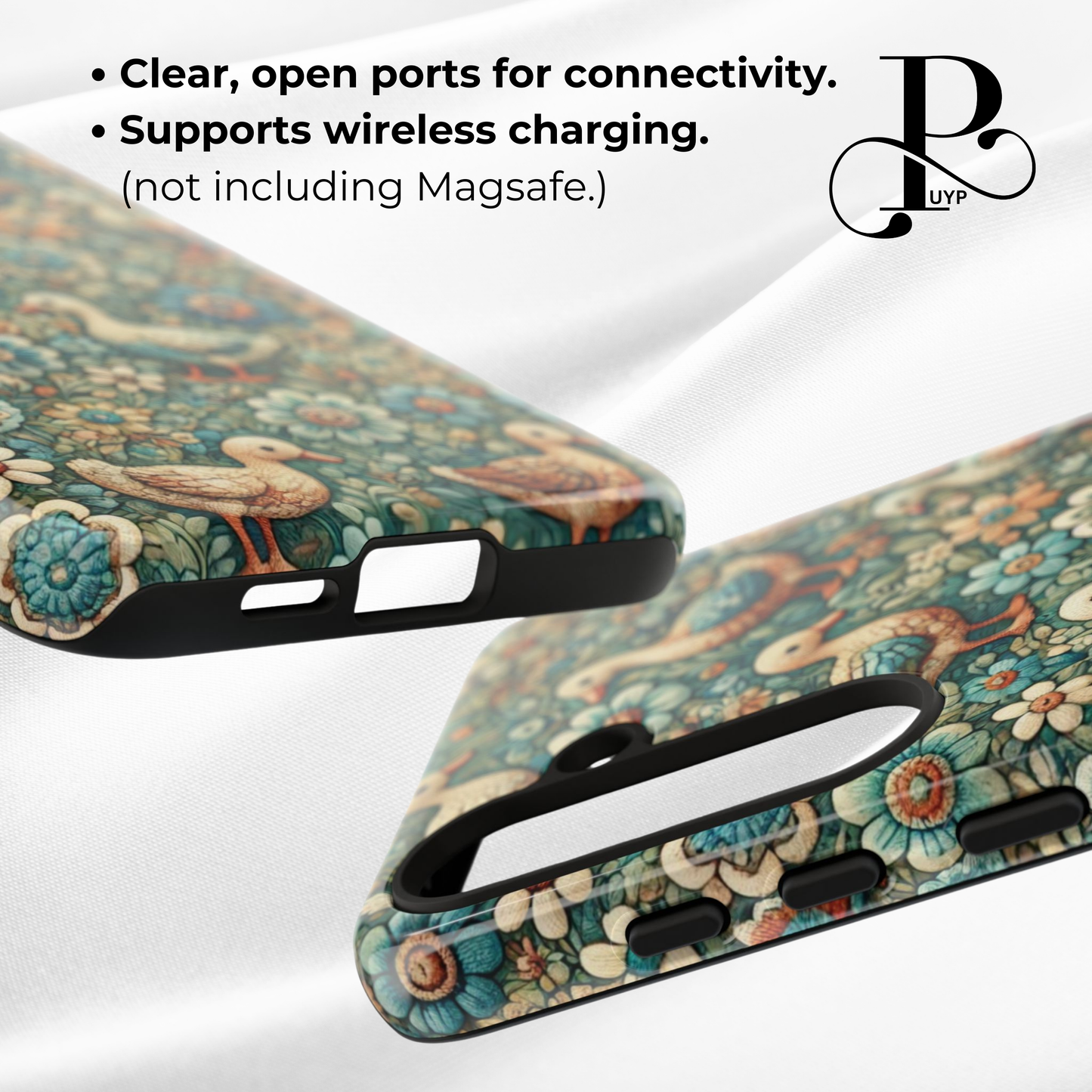 "Ducks in Bloom" Embroidered Phone Case
