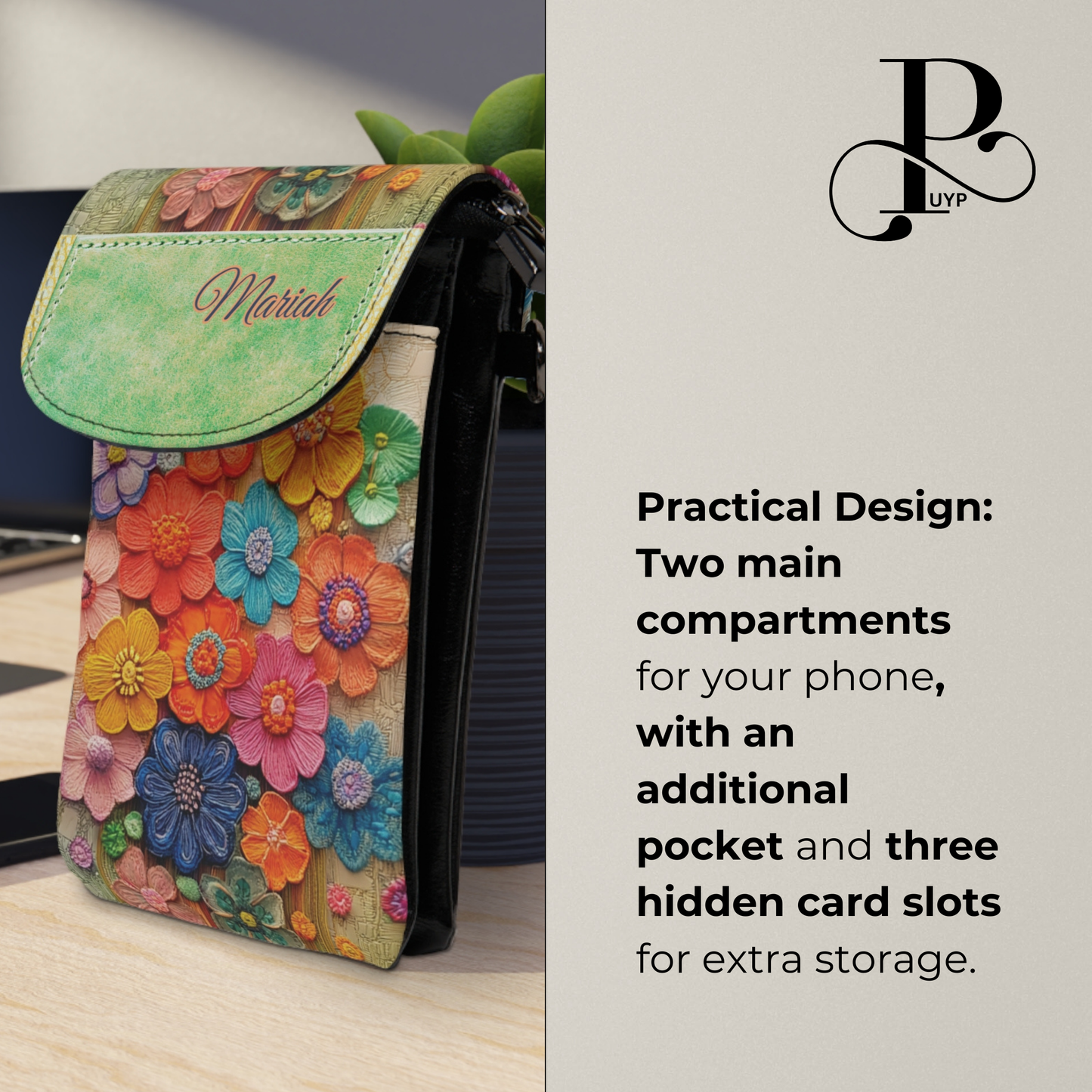 "Embroidered Wildflowers" Cell Phone Wallet