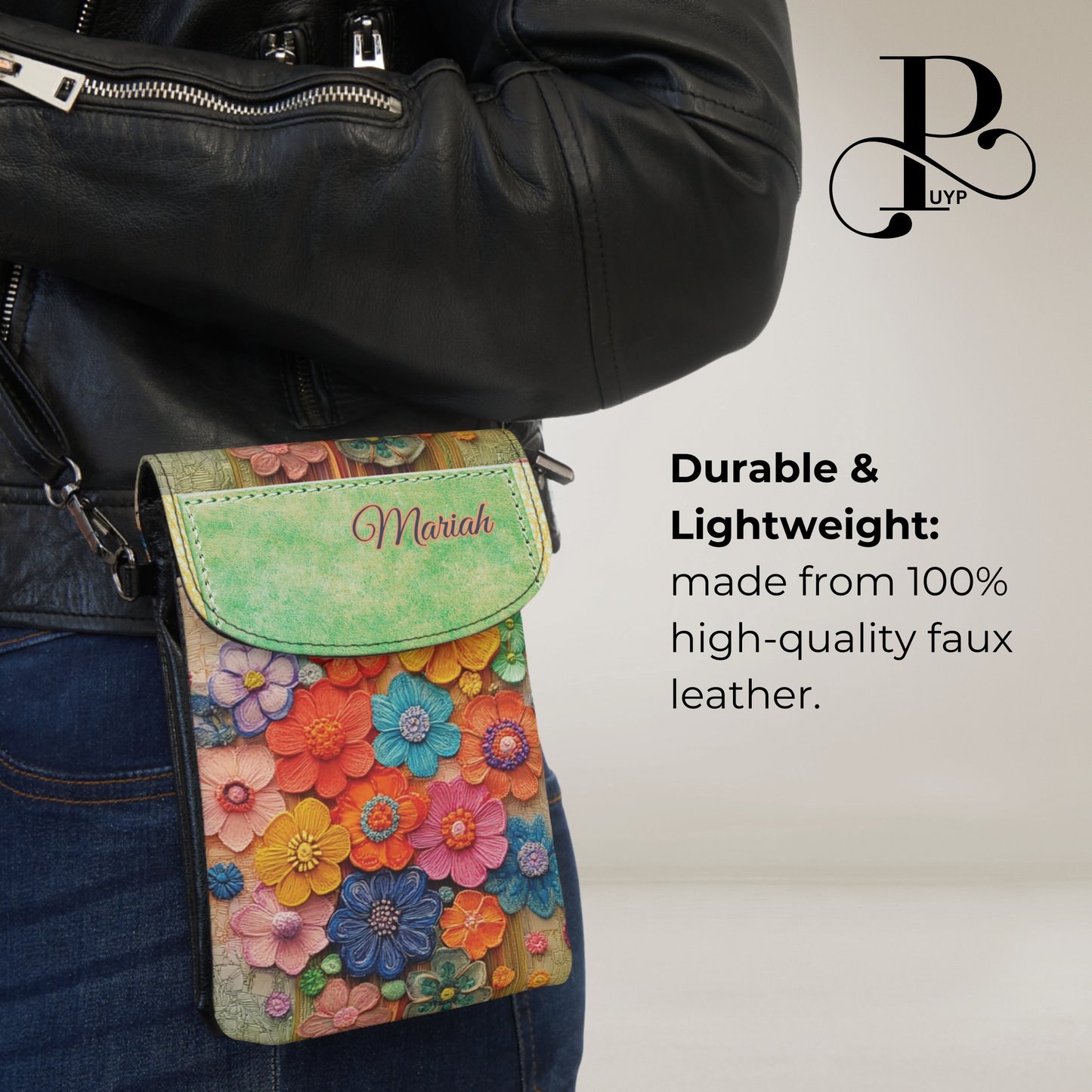 "Embroidered Wildflowers" Cell Phone Wallet