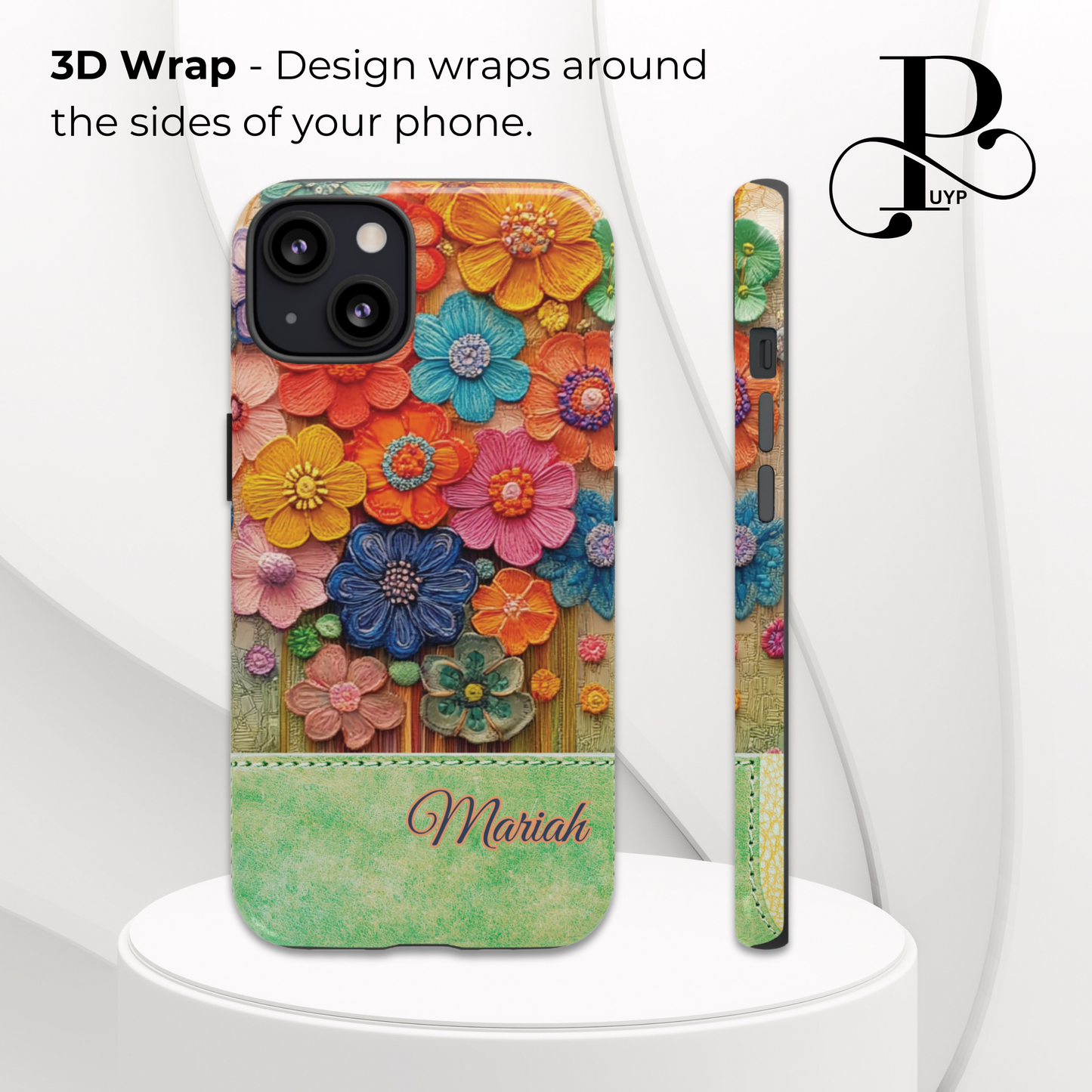 "Embroidered Wildflowers" Custom Phone Case