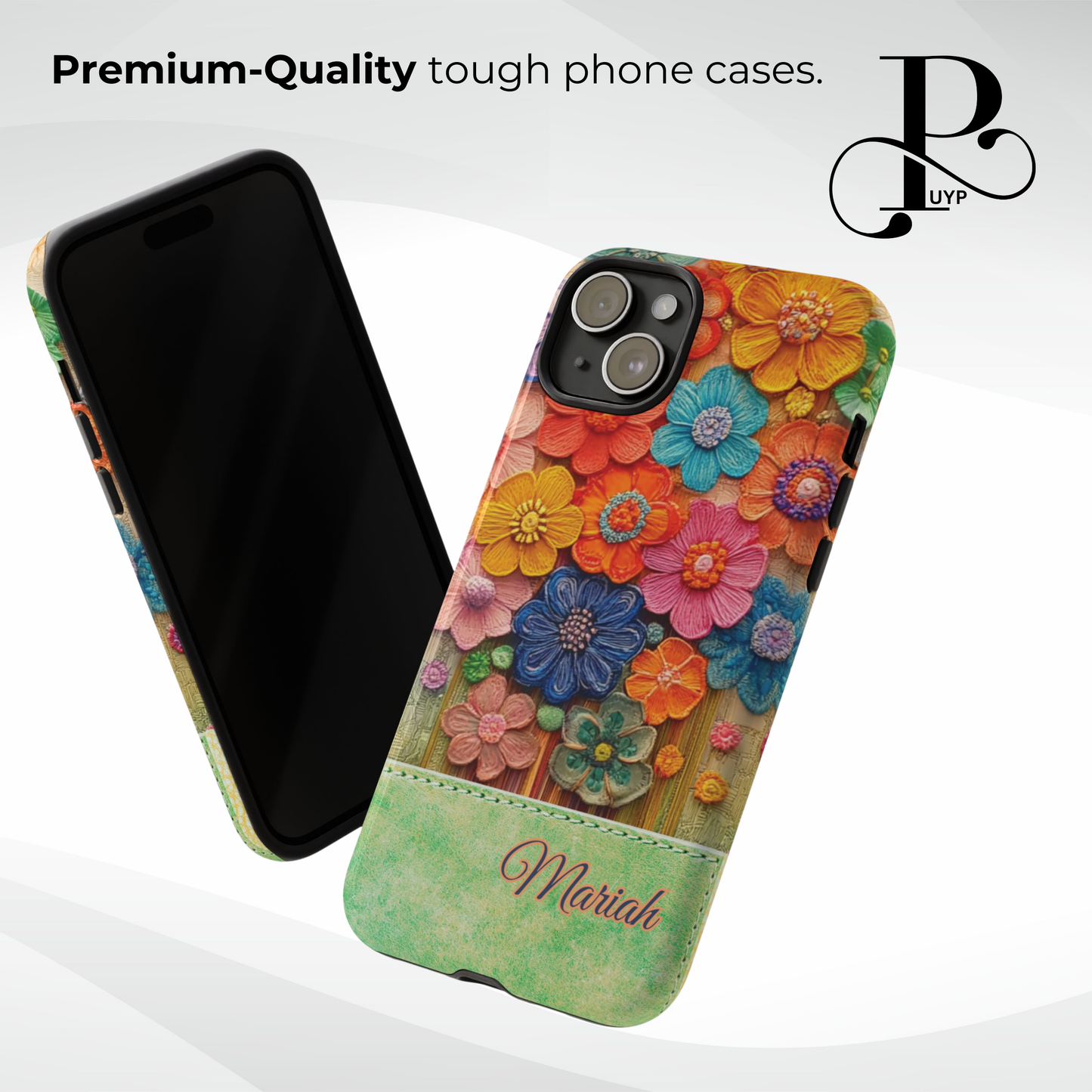 "Embroidered Wildflowers" Custom Phone Case