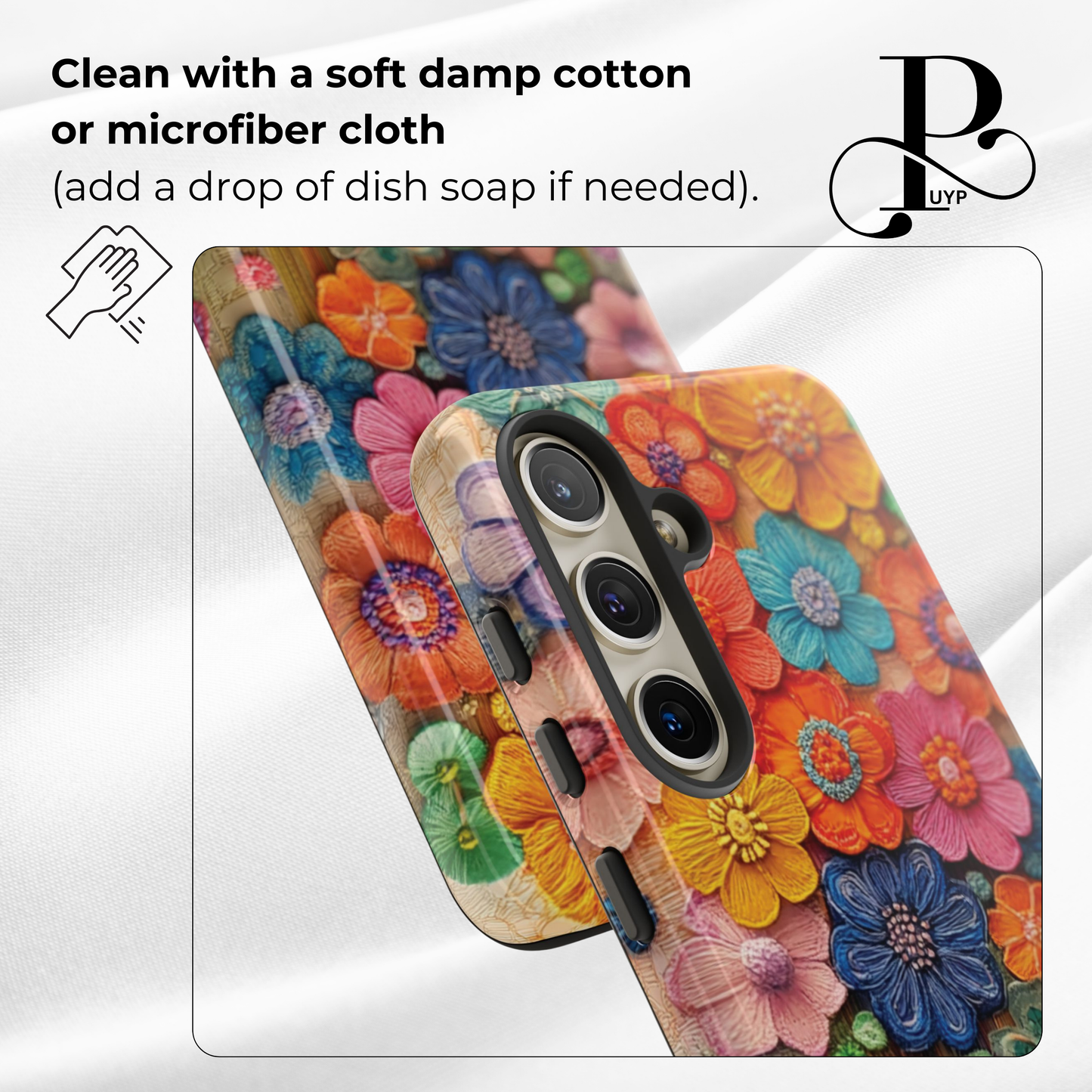 "Embroidered Wildflowers" Custom Phone Case