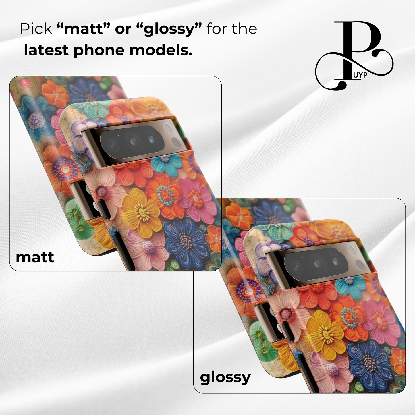 "Embroidered Wildflowers" Custom Phone Case