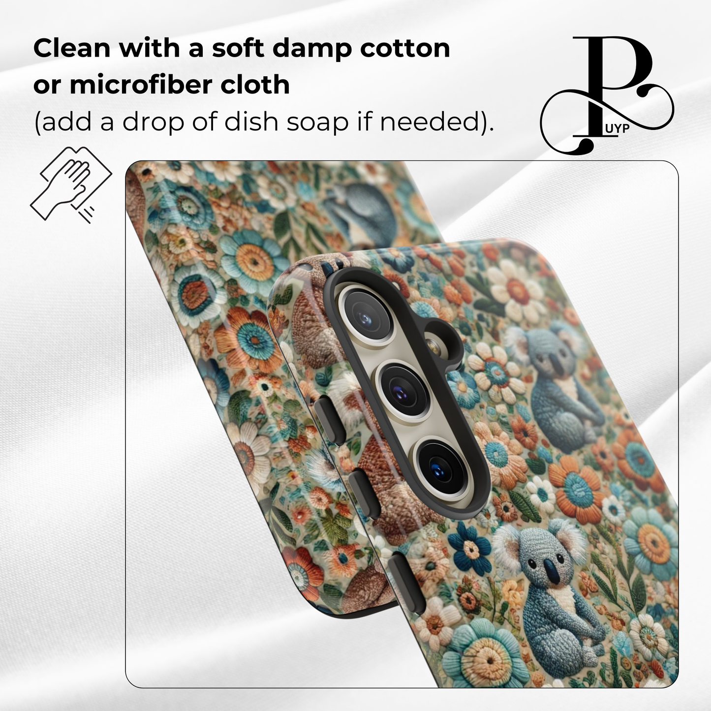 "Koala Bears in Bloom" Embroidered Phone Case