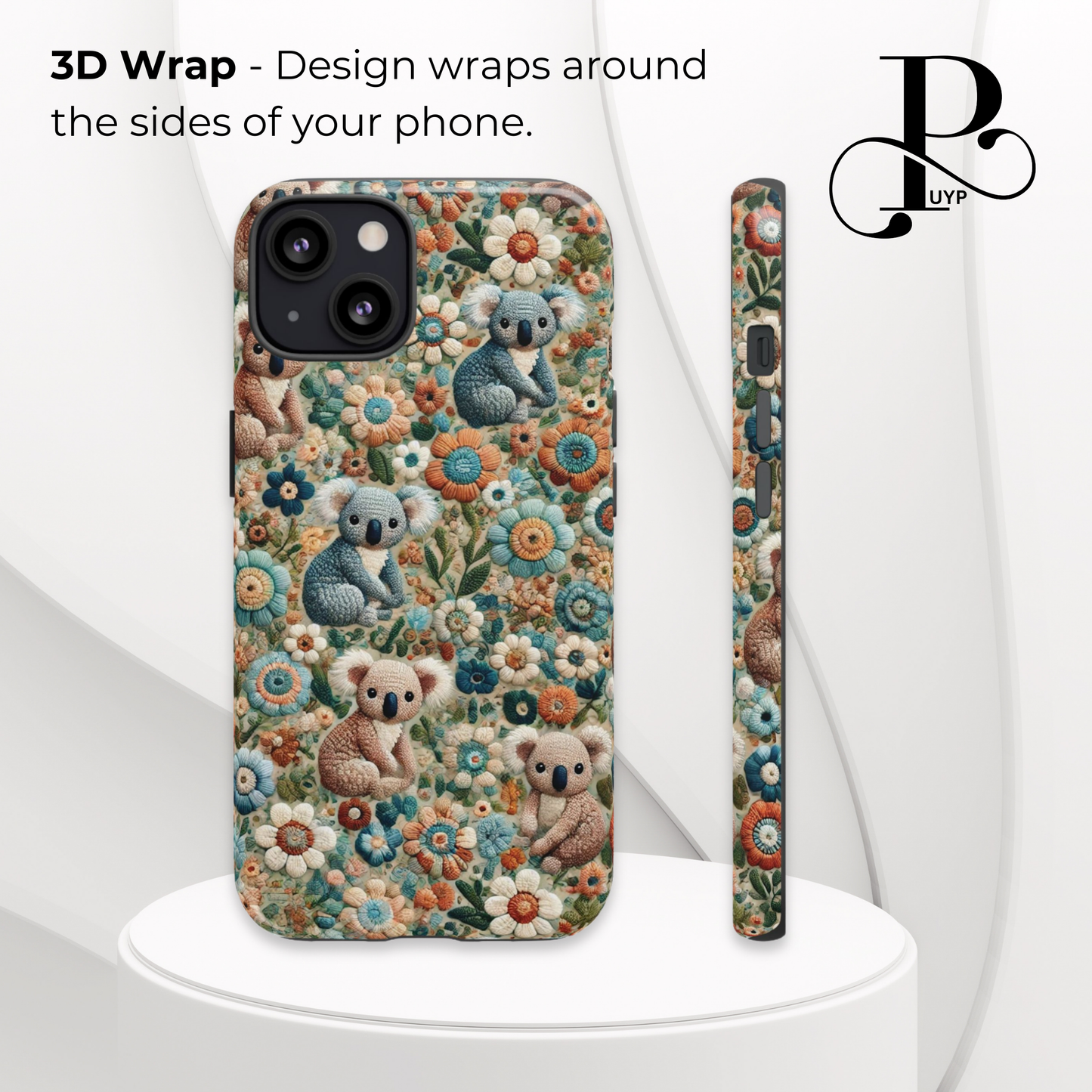 "Koala Bears in Bloom" Embroidered Phone Case