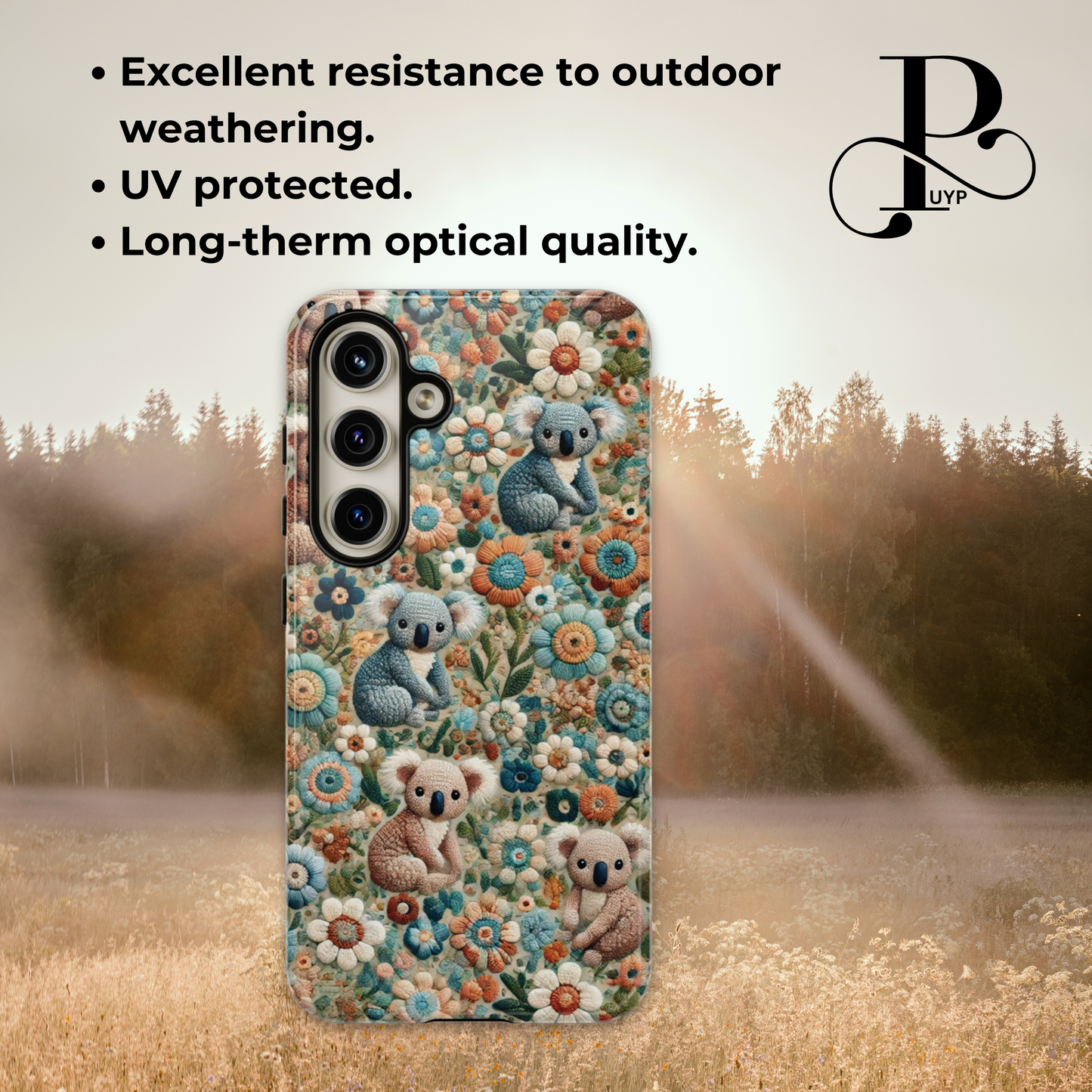 "Koala Bears in Bloom" Embroidered Phone Case