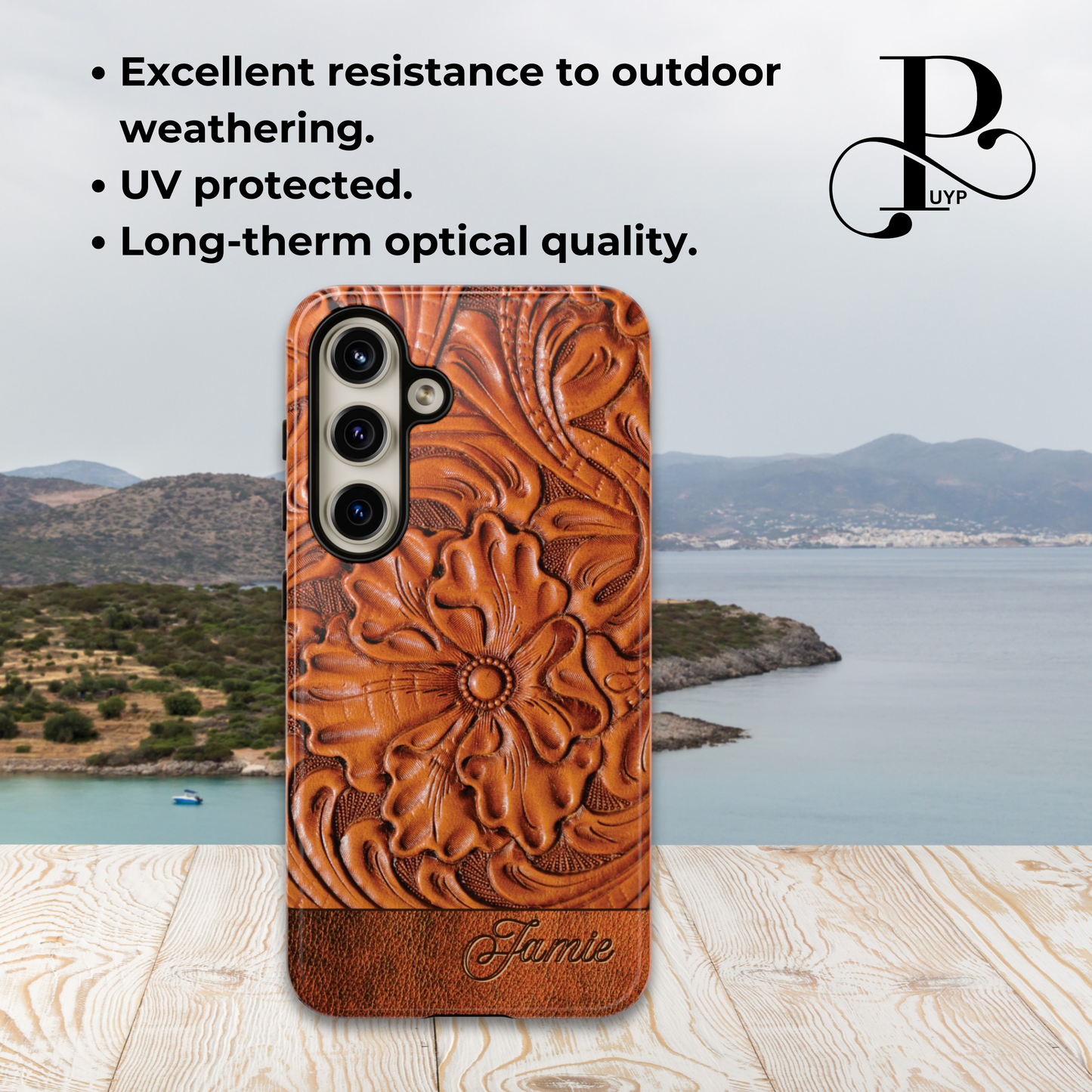 "Floral Leather Print" Custom Phone Case