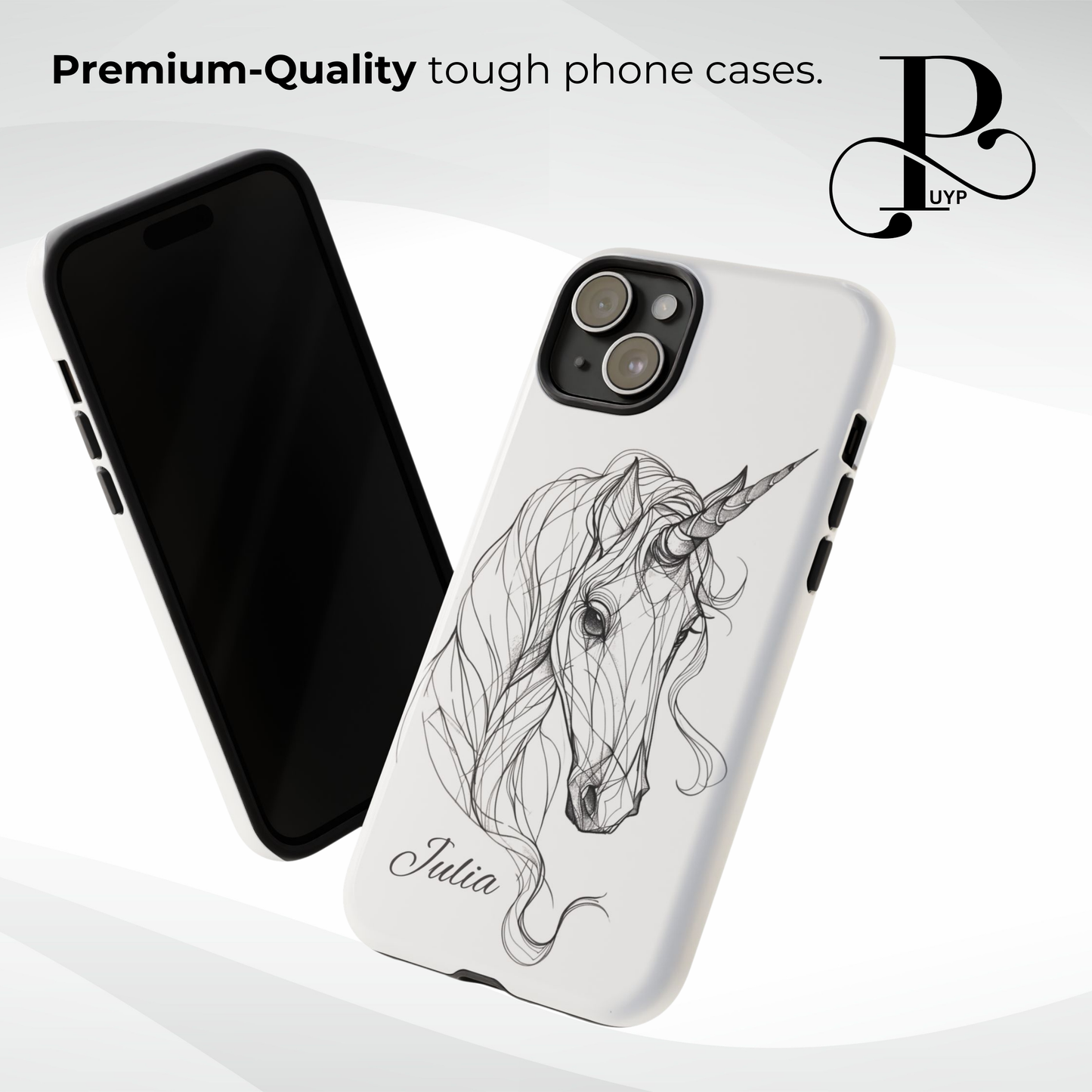 "Unicorn Line Art" Custom Phone Case