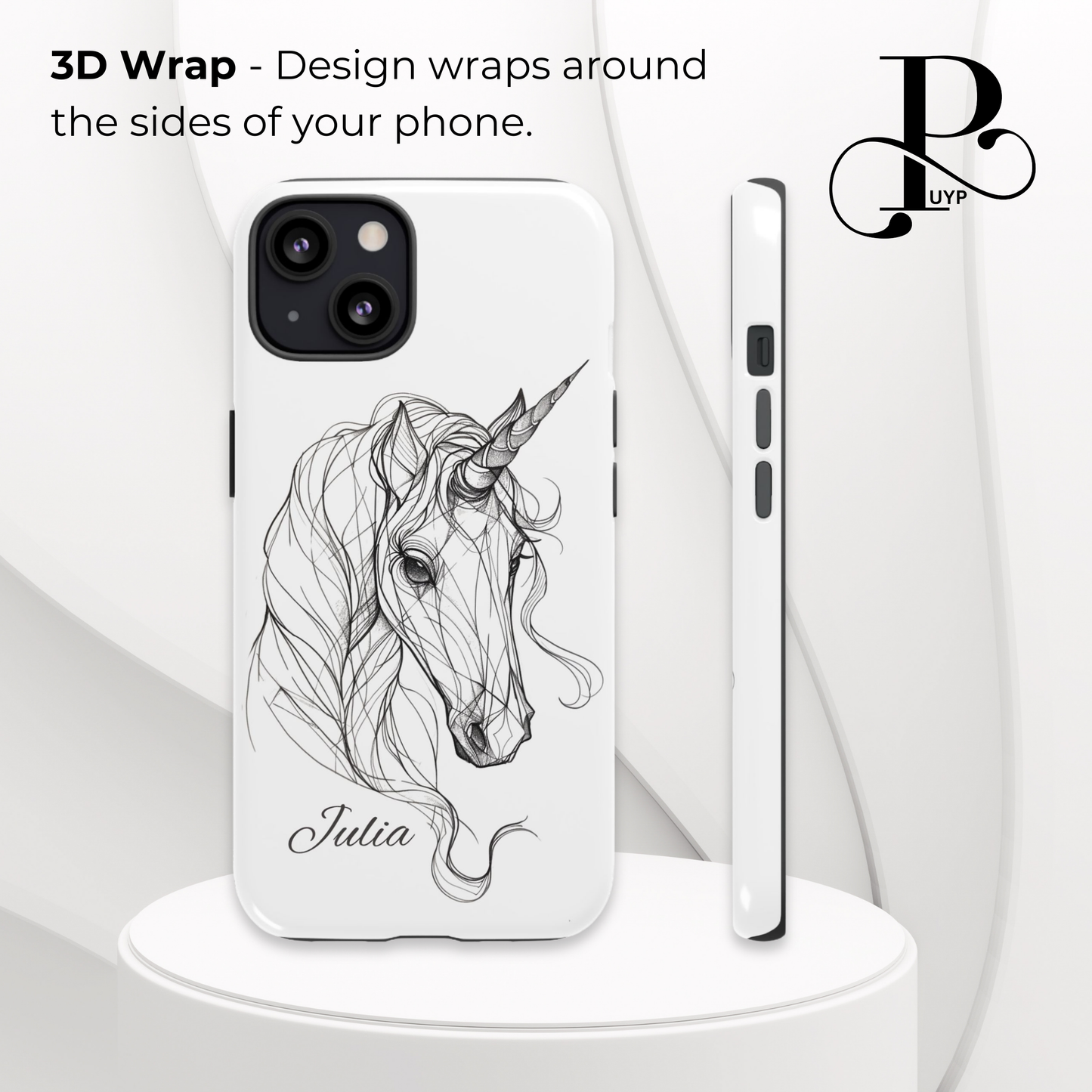 "Unicorn Line Art" Custom Phone Case