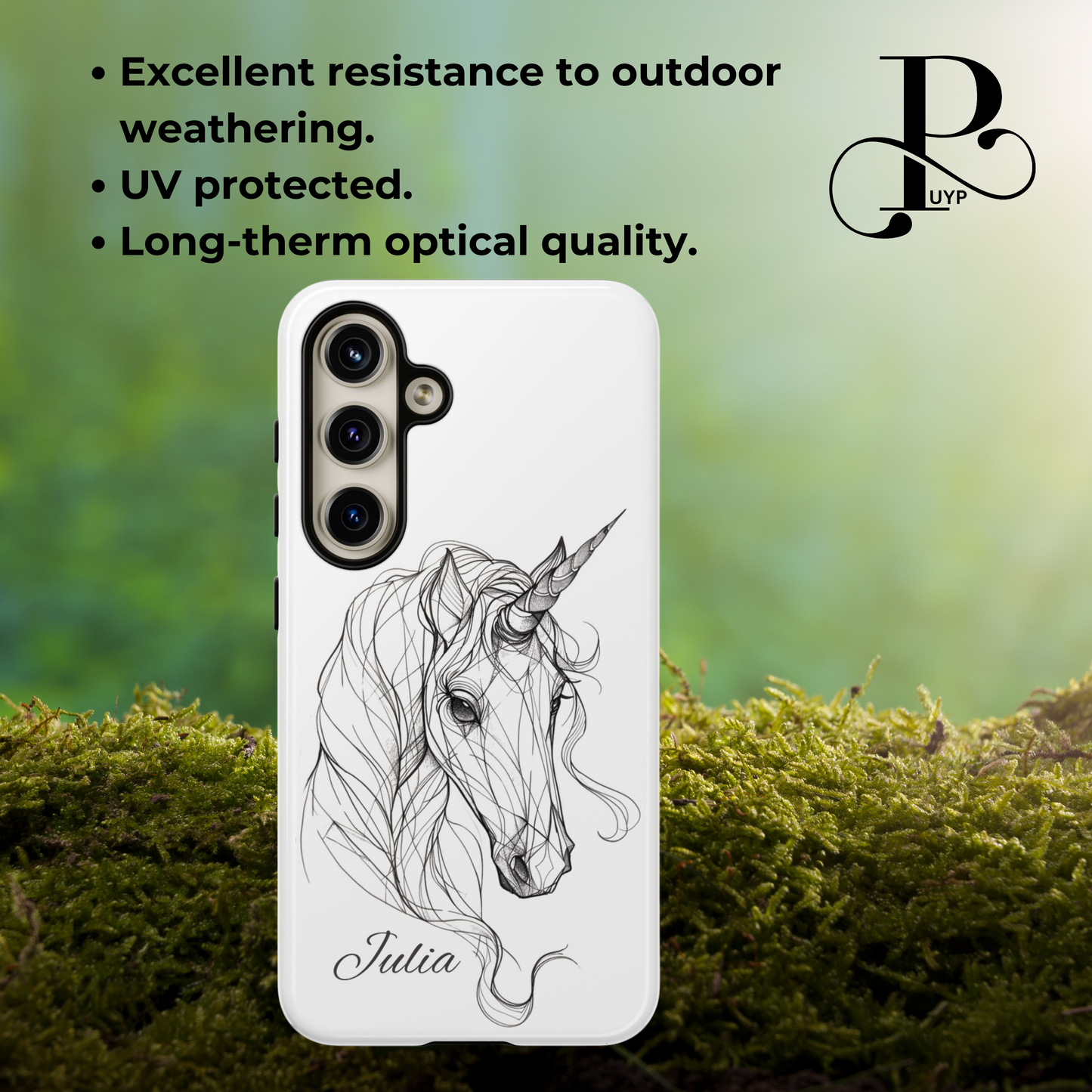 "Unicorn Line Art" Custom Phone Case