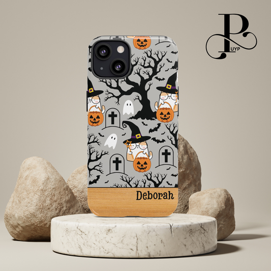 "Cats and Ghosts" Custom Halloween Phone Case