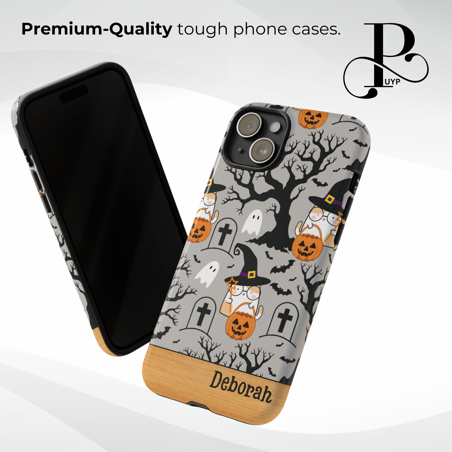 "Cats and Ghosts" Custom Halloween Phone Case