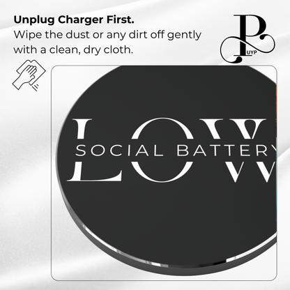 "Social Battery Low" Wireless Charger