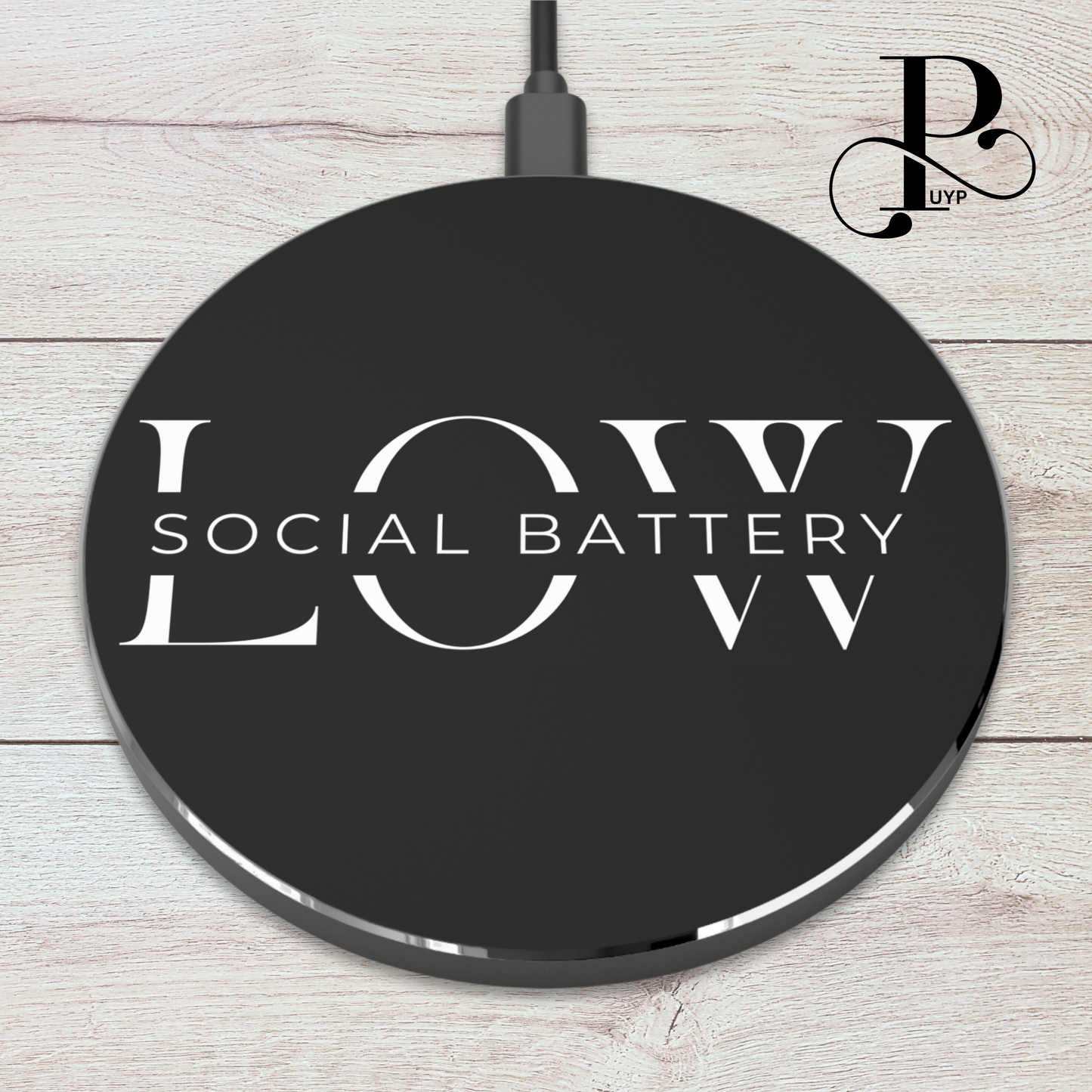 "Social Battery Low" Wireless Charger