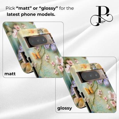 "Butterflies and Wildflowers" Custom Phone Case