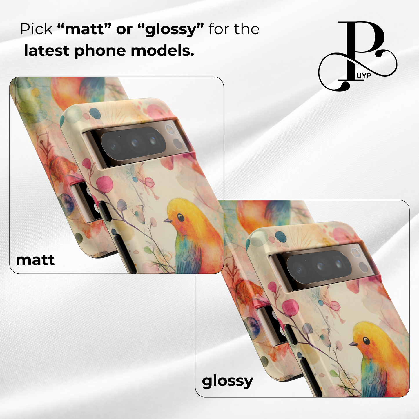 "Watercolor Bird Painting" Phone Case