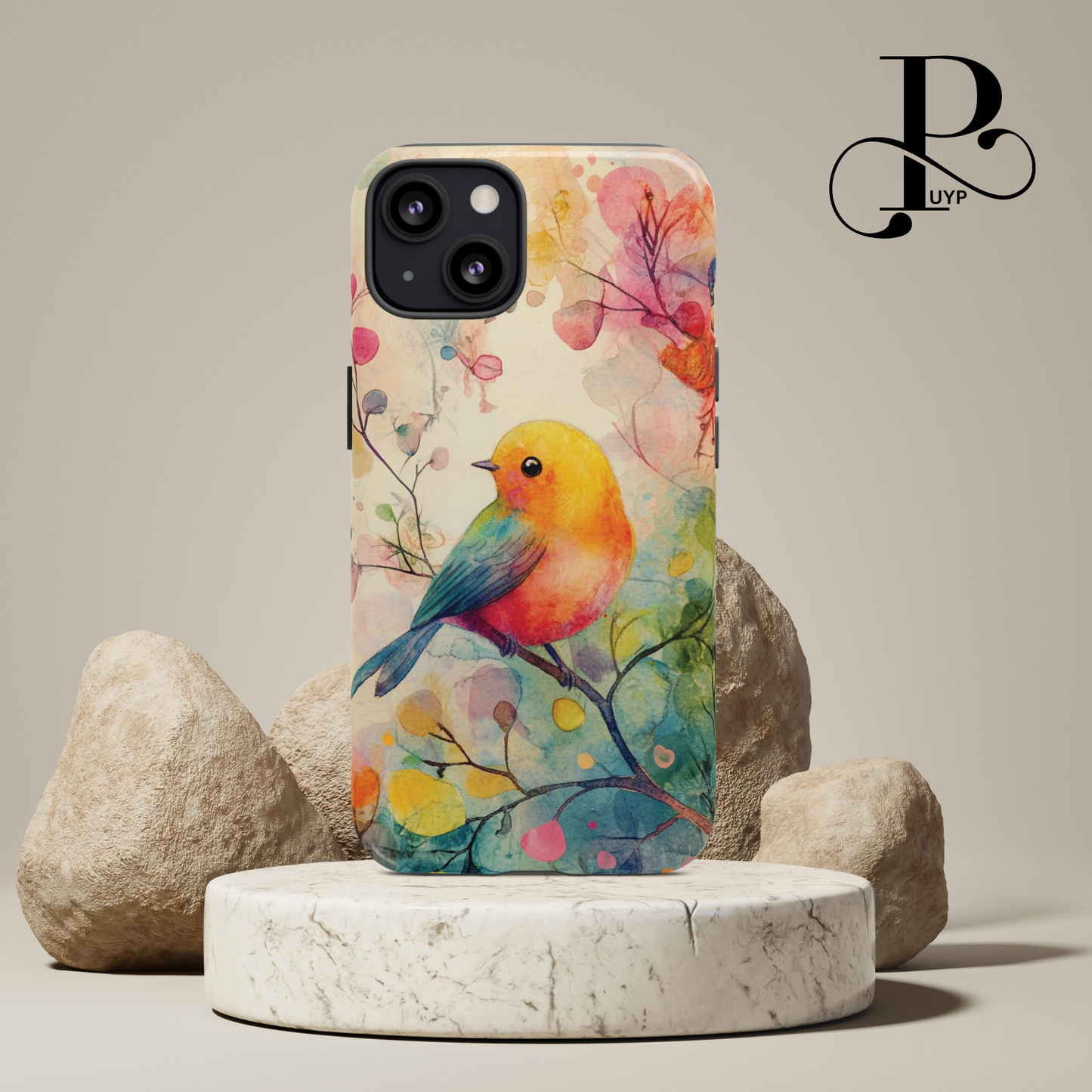 "Watercolor Bird Painting" Phone Case