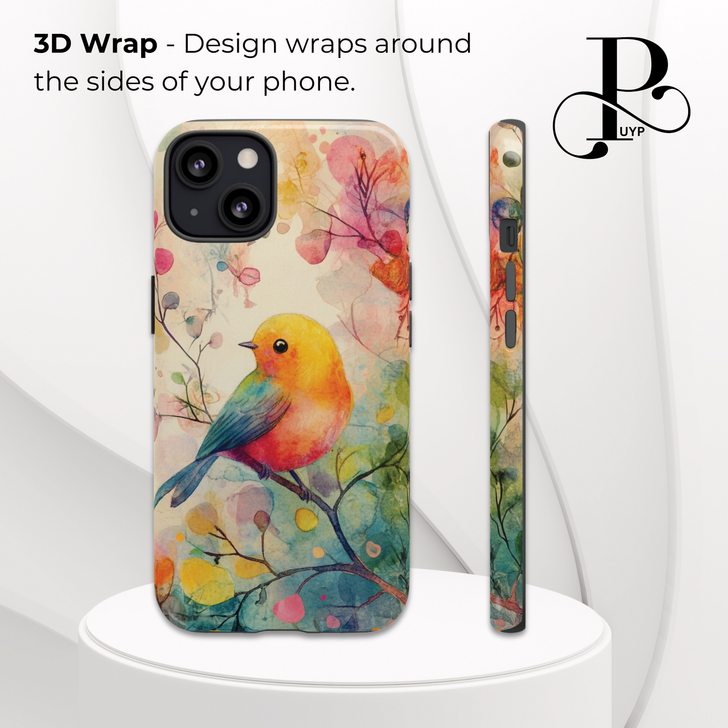 "Watercolor Bird Painting" Phone Case