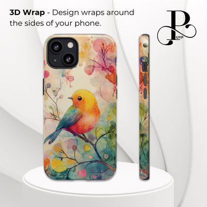 "Watercolor Bird Painting" Phone Case