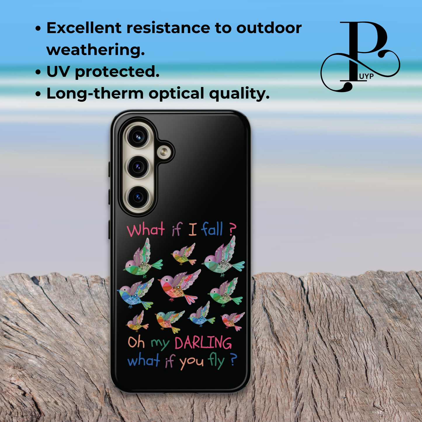 "Colorful Birds" Phone Case with Motivational Quote