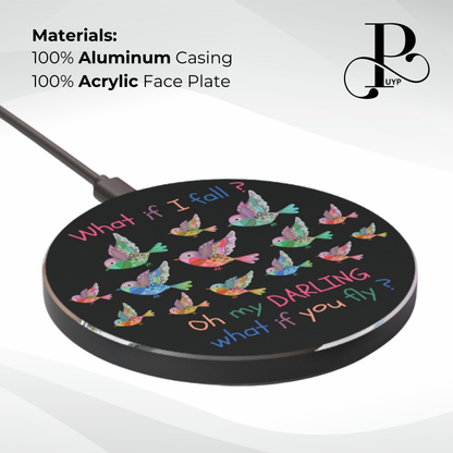 "Colorful Birds" Wireless Charger with Motivational Quote