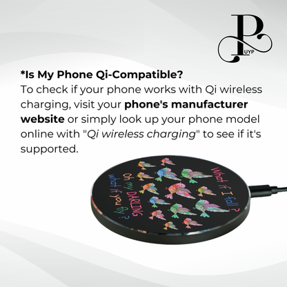 "Colorful Birds" Wireless Charger with Motivational Quote