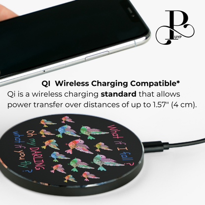 "Colorful Birds" Wireless Charger with Motivational Quote