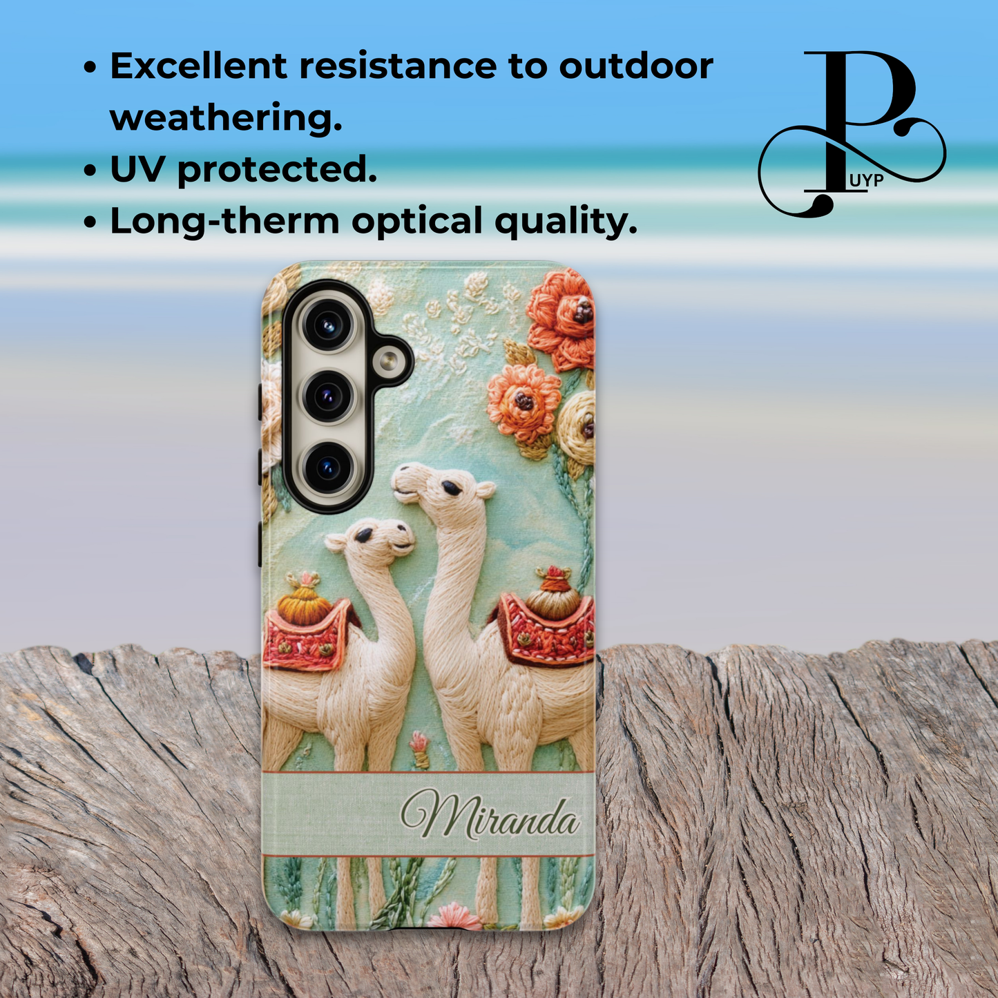 "Embroidered Camels and Flowers" Custom Phone Case