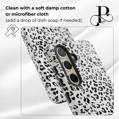 "Black and White Cheetah Print" Custom Phone Case