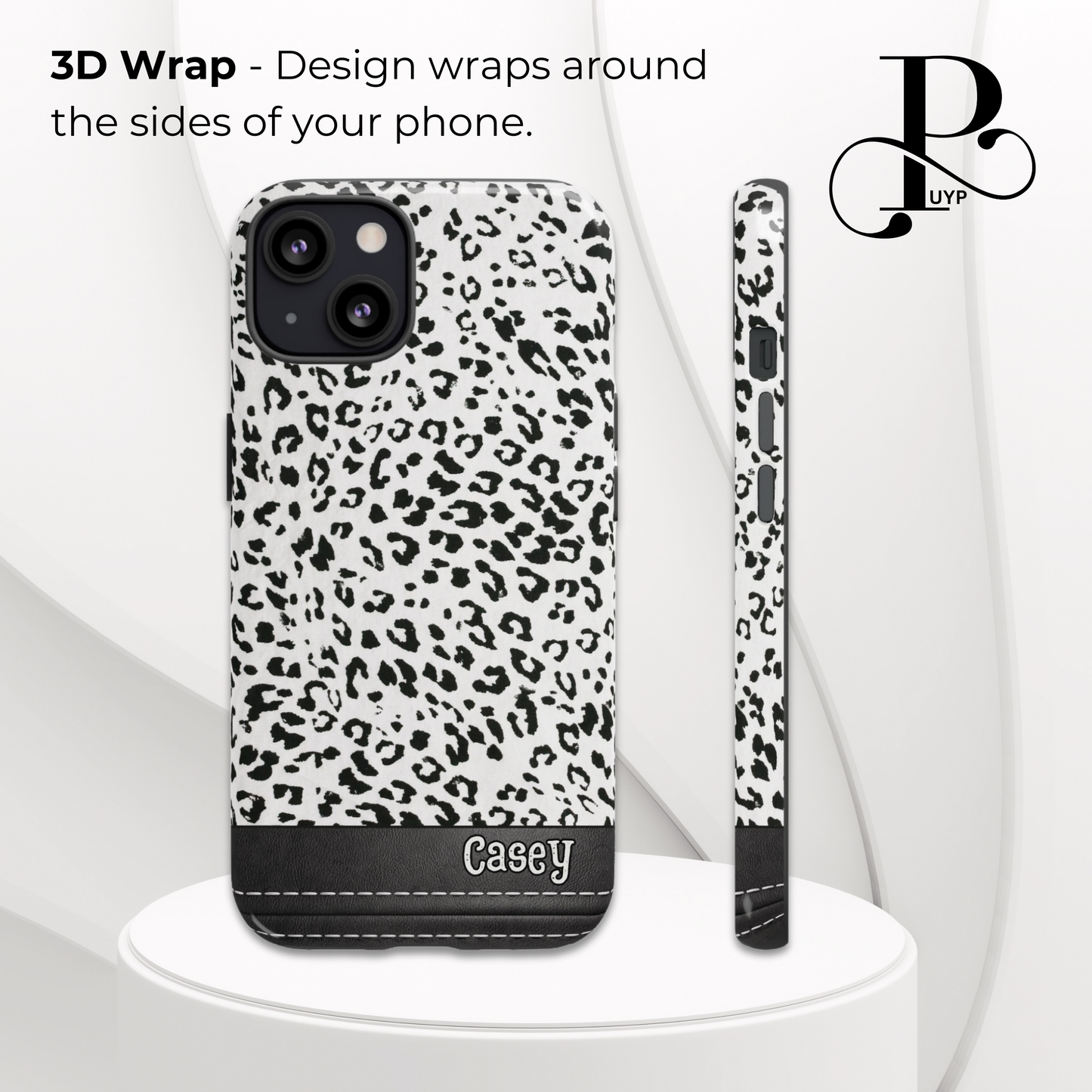 "Black and White Cheetah Print" Custom Phone Case