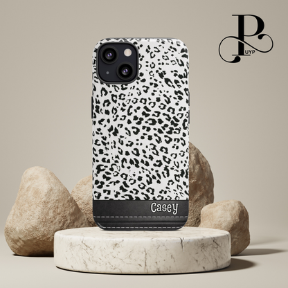 "Black and White Cheetah Print" Custom Phone Case